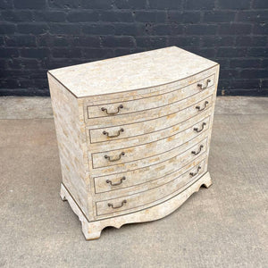 Vintage Tessellated Pedestal Drum Dresser by Maitland Smith, c.1950’s