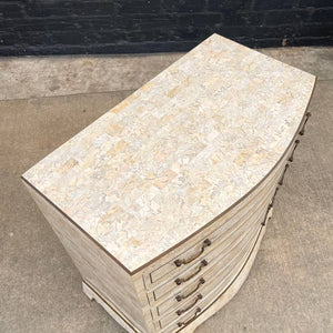 Vintage Tessellated Pedestal Drum Dresser by Maitland Smith, c.1950’s