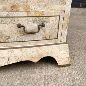 Vintage Tessellated Pedestal Drum Dresser by Maitland Smith, c.1950’s