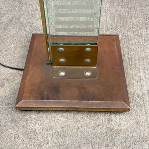 Mid-Century Modern Brass & Glass Torchier Floor Lamp, c.1970’s