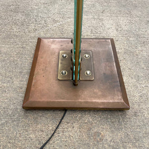Mid-Century Modern Brass & Glass Torchier Floor Lamp, c.1970’s
