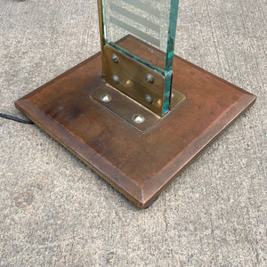 Mid-Century Modern Brass & Glass Torchier Floor Lamp, c.1970’s
