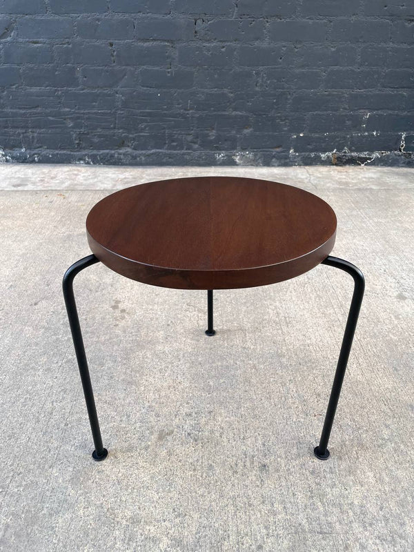 Mid-Century Modern & Iron Tri-Leg Side Table, c.1950’s