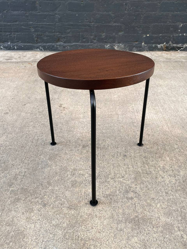 Mid-Century Modern & Iron Tri-Leg Side Table, c.1950’s