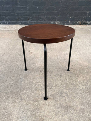 Mid-Century Modern & Iron Tri-Leg Side Table, c.1950’s