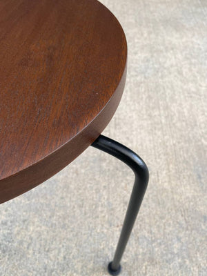 Mid-Century Modern & Iron Tri-Leg Side Table, c.1950’s