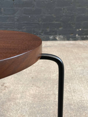 Mid-Century Modern & Iron Tri-Leg Side Table, c.1950’s