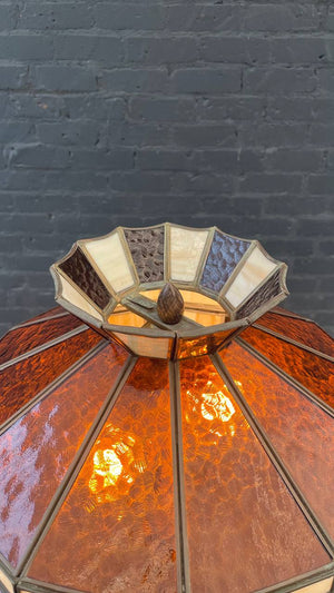 Antique Art Deco Style Floor Lamp with Tiffany Style Shade, c.1940’s