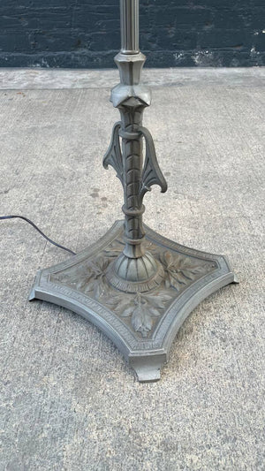 Antique Art Deco Style Floor Lamp with Tiffany Style Shade, c.1940’s