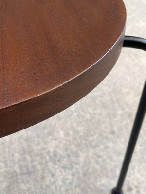 Mid-Century Modern & Iron Tri-Leg Side Table, c.1950’s