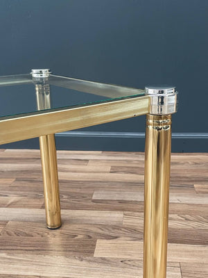 Set of 3 Mid-Century Hollywood Regency Brass Side Tables, c.1970’s
