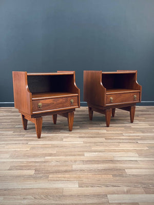 Pair of Mid-Century Modern Sculpted Night Stands by Stanley, c.1960’s