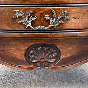 French Provincial Style Highboy Dresser with Carved Details