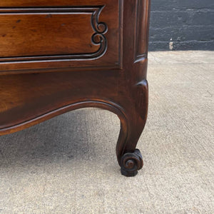 French Provincial Style Highboy Dresser with Carved Details