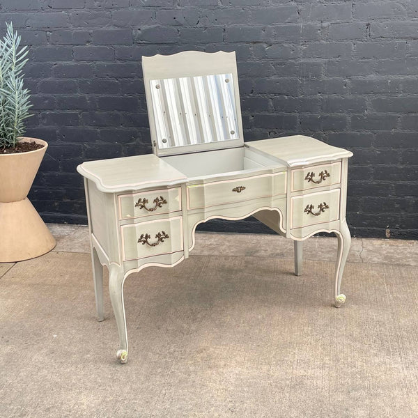 Vintage French Provincial Style Vanity Desk with Mirror, c.1960’s