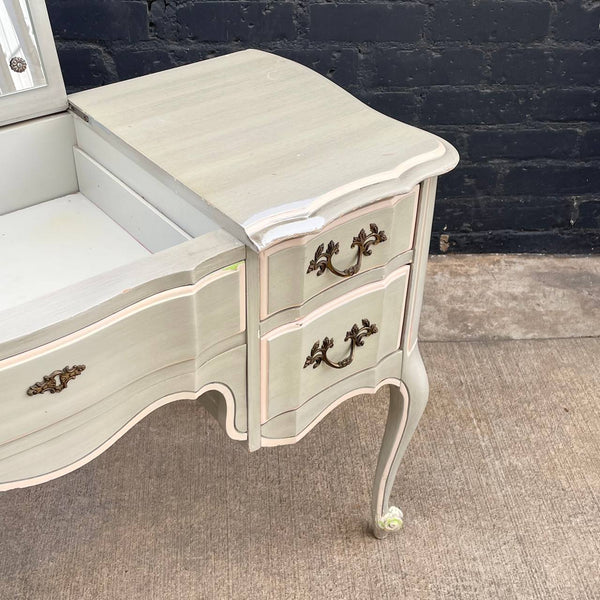 Vintage French Provincial Style Vanity Desk with Mirror, c.1960’s