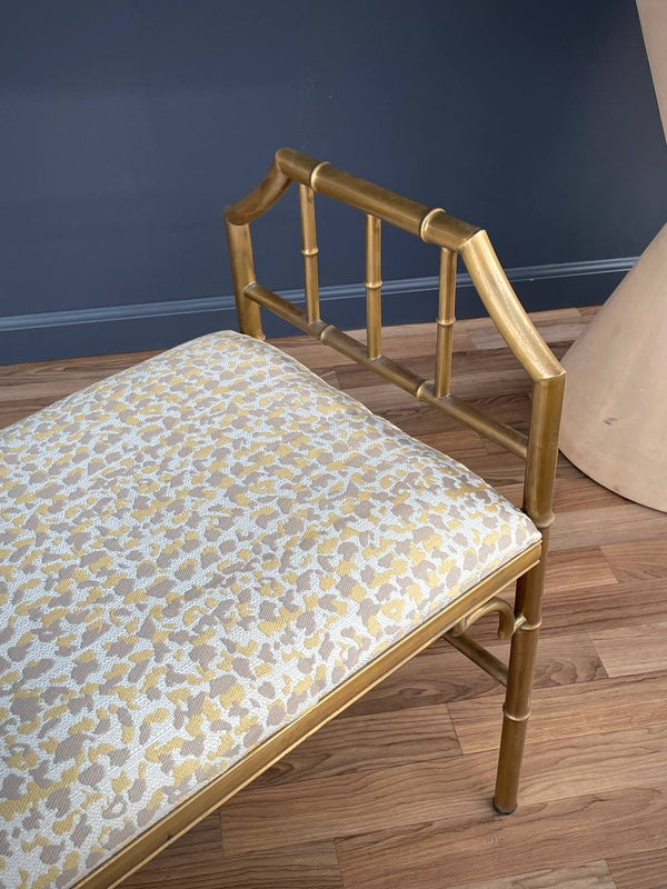 Italian Neoclassical Brass Faux Bamboo Bench, c.1960’s