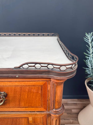 French Louis XVI-Style Secretary Desk with Marble Top, c.1930’s