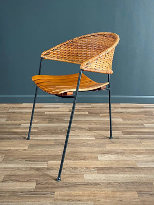 Mid-Century Modern Arthur Umanoff Cane Tri-Leg Chair, c.1950’s