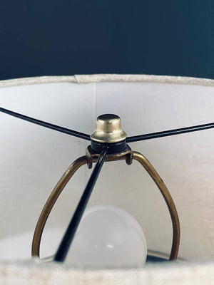 Pair of Mid-Century Modern Glazed Olive Green Ceramic Table Lamps, c.1960’s