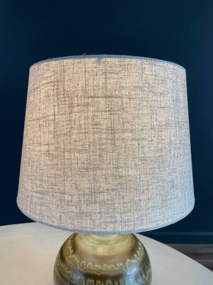 Pair of Mid-Century Modern Glazed Olive Green Ceramic Table Lamps, c.1960’s