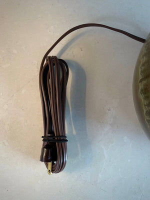 Pair of Mid-Century Modern Glazed Olive Green Ceramic Table Lamps, c.1960’s