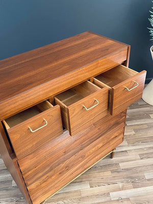 Mid-Century Modern Walnut Highboy Dresser by Merton Gershun, c.1950’s