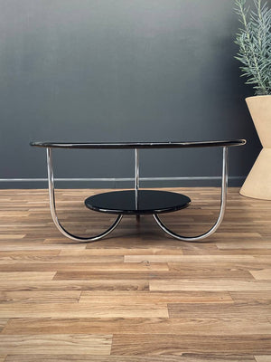 Mid-Century Bauhaus Lacquer & Chrome Coffee Table, c.1940’s