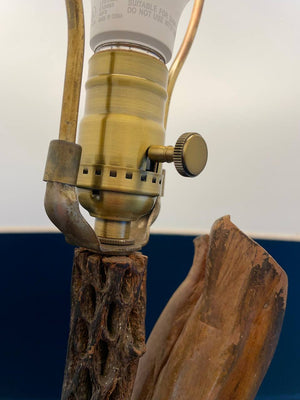 Vintage Farmhouse Live Edge Burl Wood Table Lamp, c.1960’s