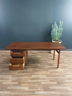 Mid-Century Modern Sculpted Walnut Executive Desk by Jens Risom, c.1960’s