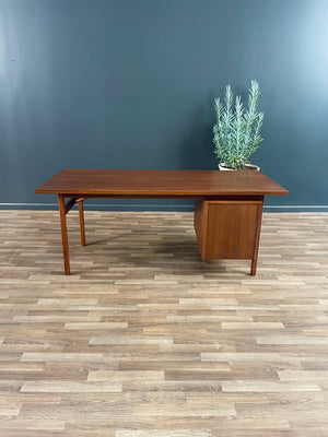 Mid-Century Modern Sculpted Walnut Executive Desk by Jens Risom, c.1960’s