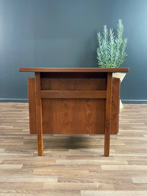 Mid-Century Modern Sculpted Walnut Executive Desk by Jens Risom, c.1960’s