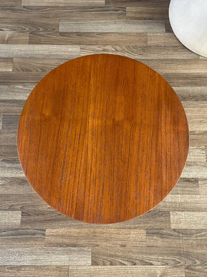 Mid-Century Danish Modern Sculpted Teak Tripod Leg Side Table, c.1970’s