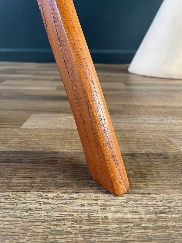 Mid-Century Danish Modern Sculpted Teak Tripod Leg Side Table, c.1970’s