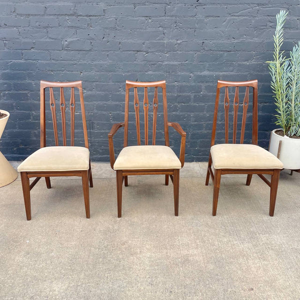 Set of 6 Mid-Century Modern Sculpted Walnut Dining Chairs, c.1960’s