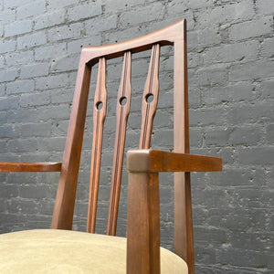 Set of 6 Mid-Century Modern Sculpted Walnut Dining Chairs, c.1960’s