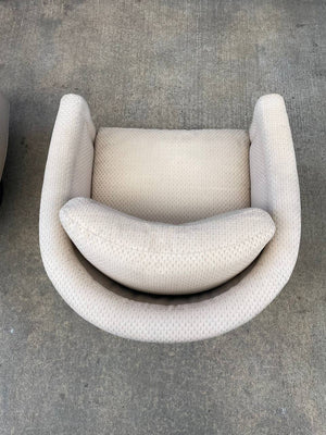 Pair of Mid-Century Modern Swivel Lounge Chairs with Steel Bases, c.1960’s