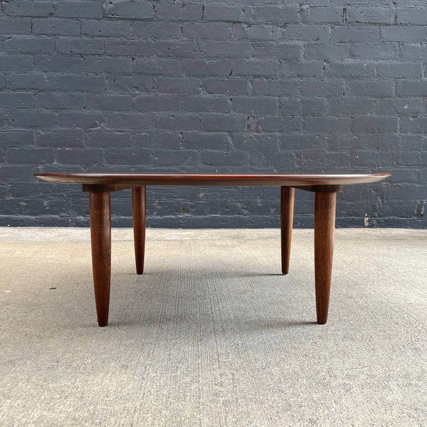 Vintage Mid-Century Modern Round Walnut Coffee Table by Ace-Hi, 1950’s