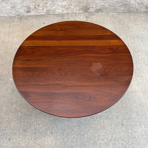 Vintage Mid-Century Modern Round Walnut Coffee Table by Ace-Hi, 1950’s