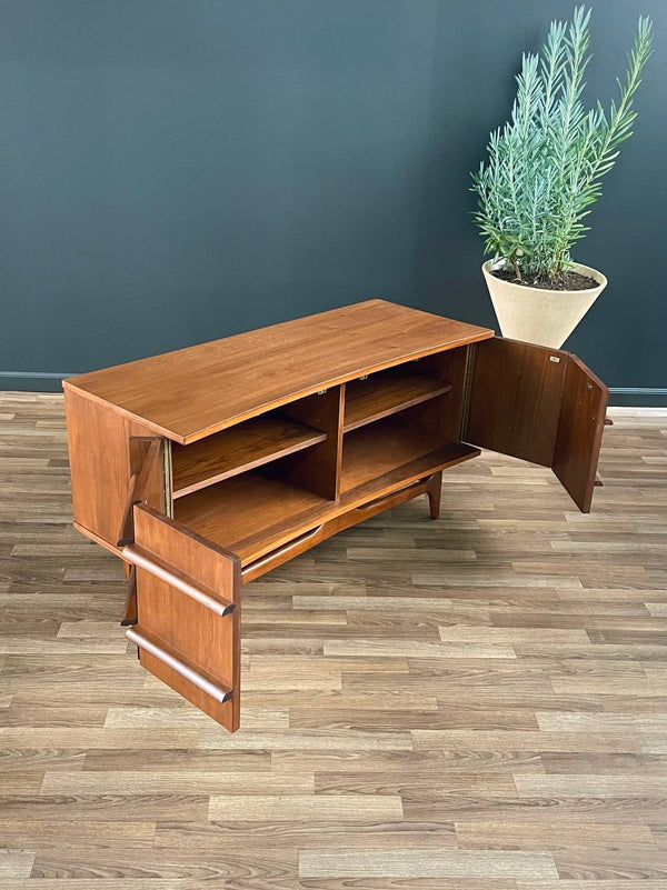Mid-Century Modern Curved-Front Credenza with Bi-Folding Doors by United Furniture, c.1950’s