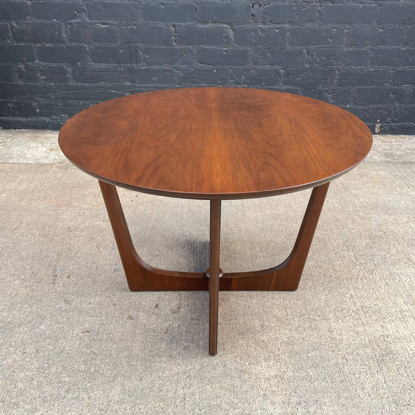 Mid-Century Modern Sculpted Walnut Round Side Table, c.1960’s