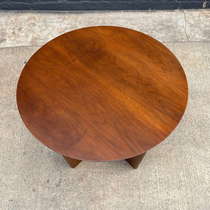 Mid-Century Modern Sculpted Walnut Round Side Table, c.1960’s