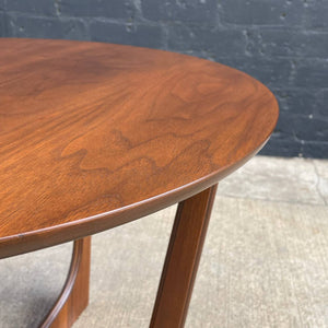 Mid-Century Modern Sculpted Walnut Round Side Table, c.1960’s