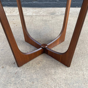 Mid-Century Modern Sculpted Walnut Round Side Table, c.1960’s