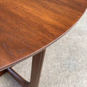 Mid-Century Modern Sculpted Walnut Round Side Table, c.1960’s