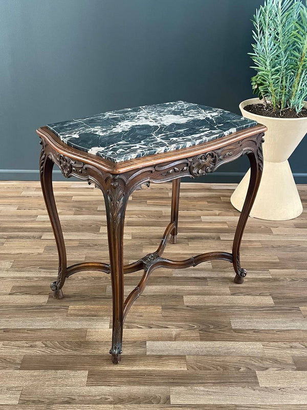 French Louis XV Style Table with Carved Rocaille Decorations, c.1930’s