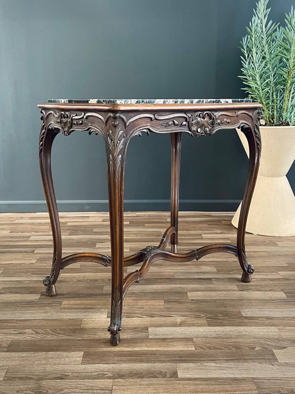 French Louis XV Style Table with Carved Rocaille Decorations, c.1930’s