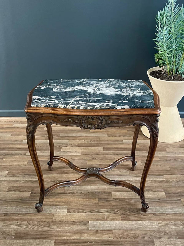 French Louis XV Style Table with Carved Rocaille Decorations, c.1930’s