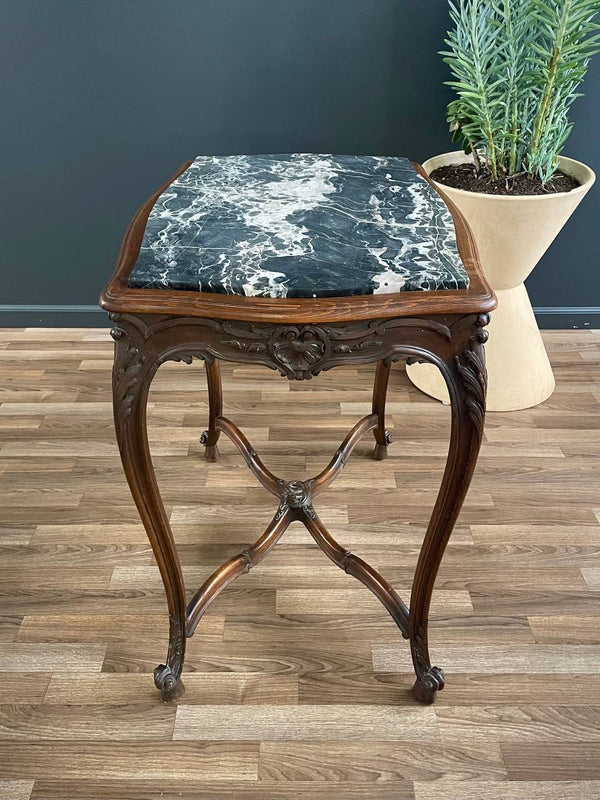 French Louis XV Style Table with Carved Rocaille Decorations, c.1930’s