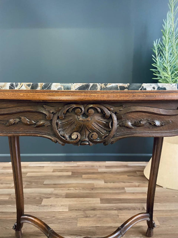 French Louis XV Style Table with Carved Rocaille Decorations, c.1930’s